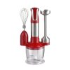 Royalty Line RL-ESMS800RED: 3-in-1 Hand Blender Set - Power Whisk, Immersion Blender, Chopper - Red