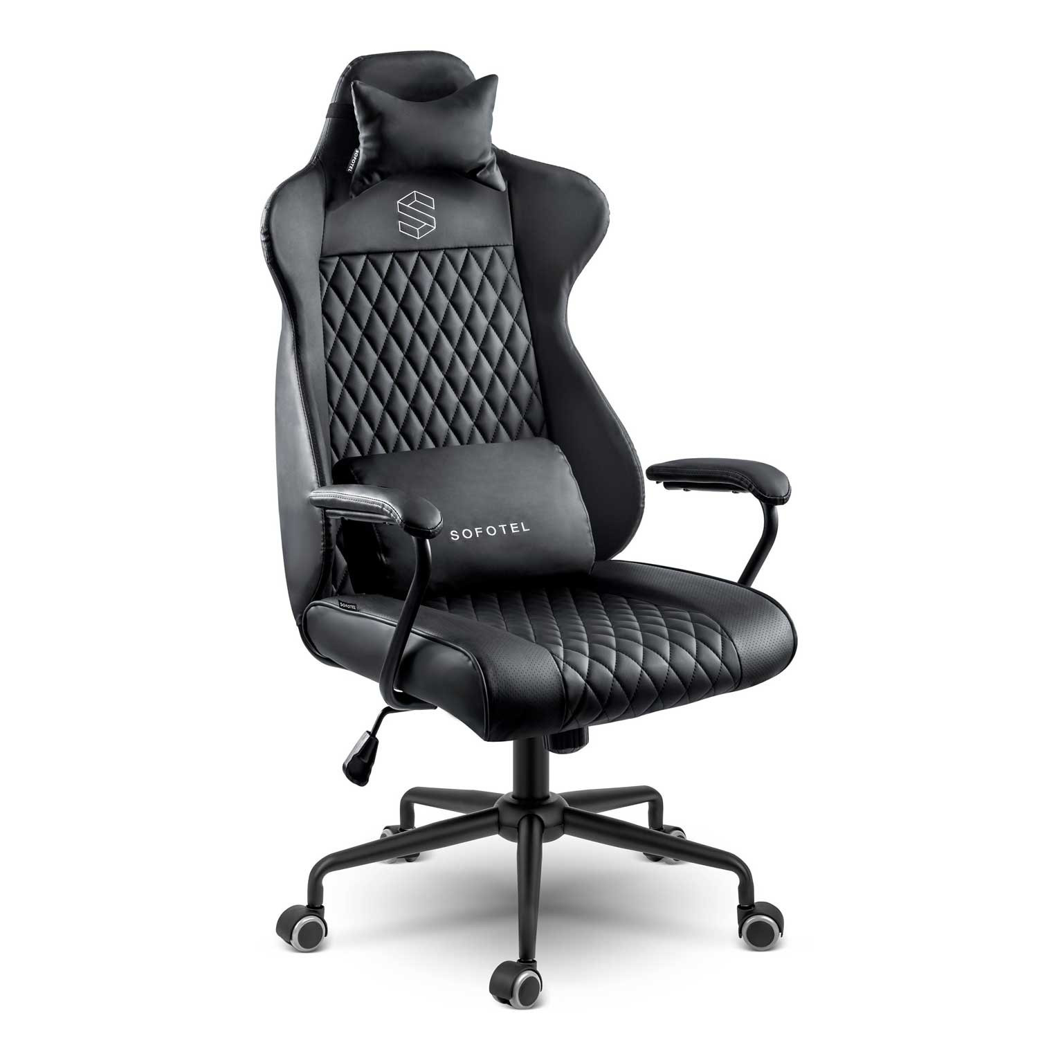 Ergonomikus irodai karosszék Werona , eco bőr , fekete - Sofotel