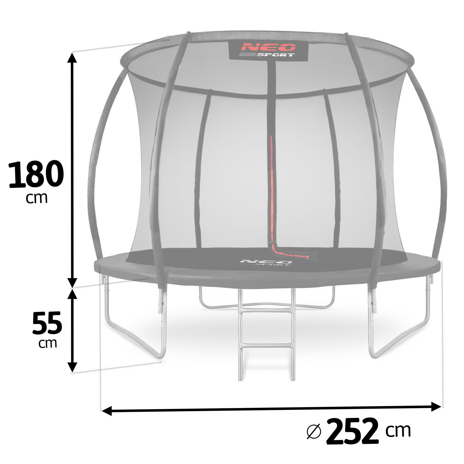 Trambulin belső hálóval 252 cm Neo-Sport