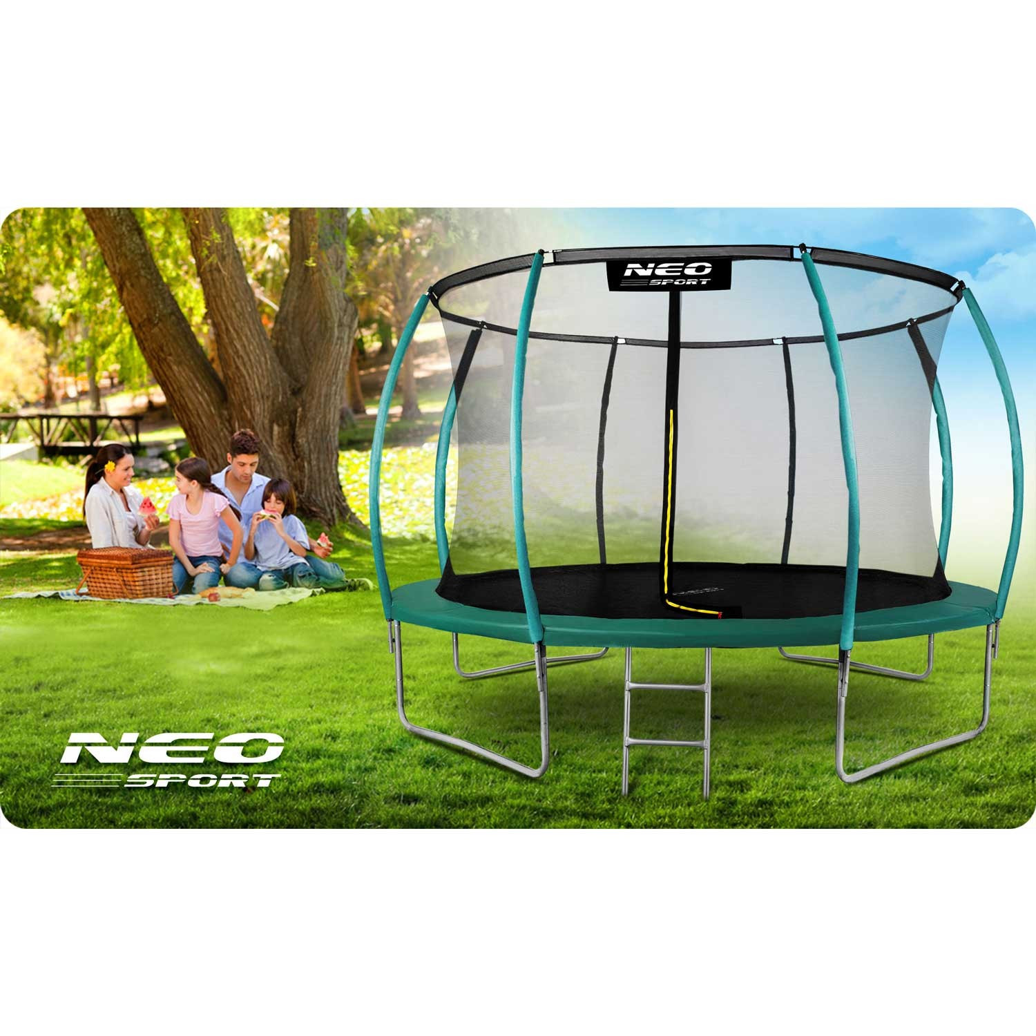 Trambulin belső hálóval és létrával 435 cm Neo-Sport Trambulin belső hálóval és létrával 435 cm Neo-Sport