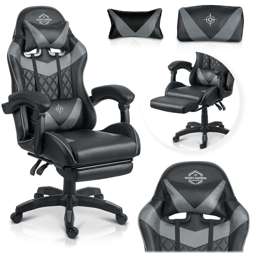 Sofotel Draknor II gamer szék, fekete és szürke