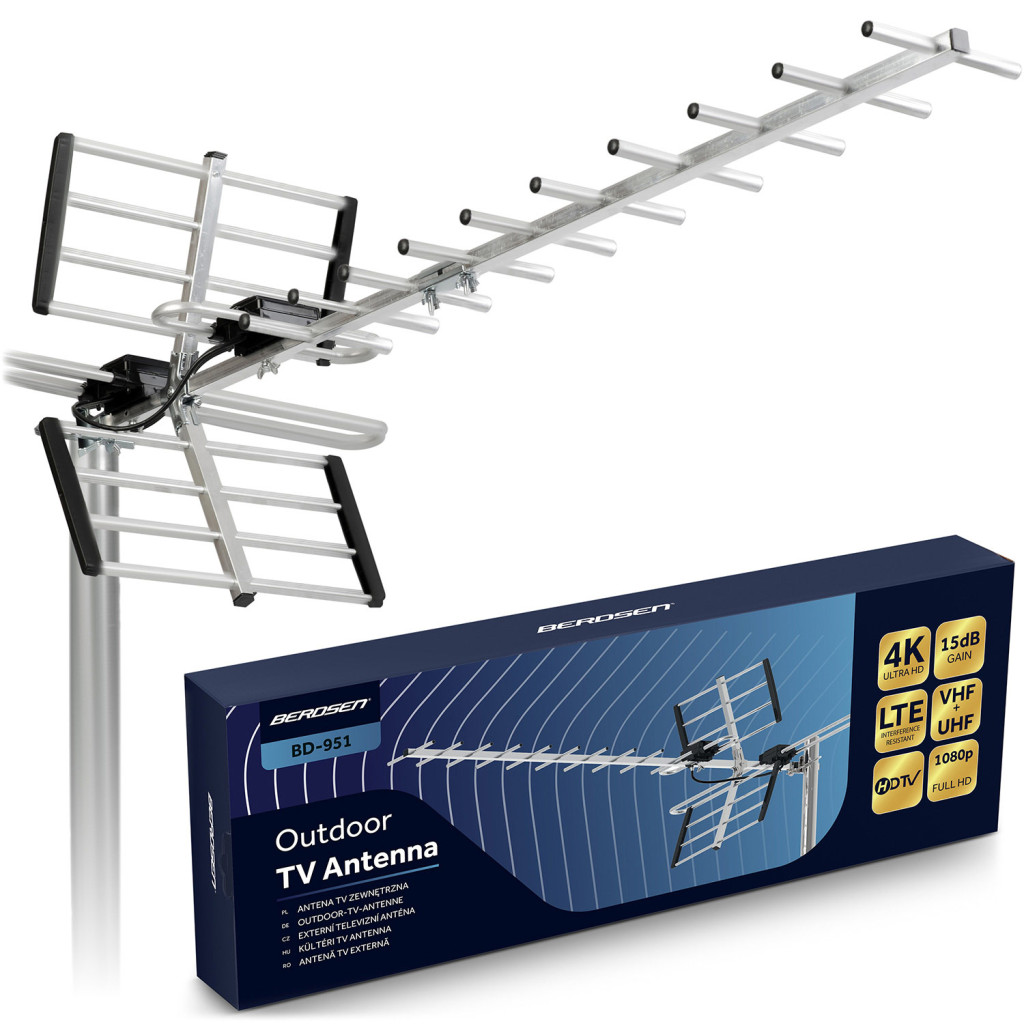 Irányított kültéri TV antenna Ultra, HD 4K - Berdsen BD-951