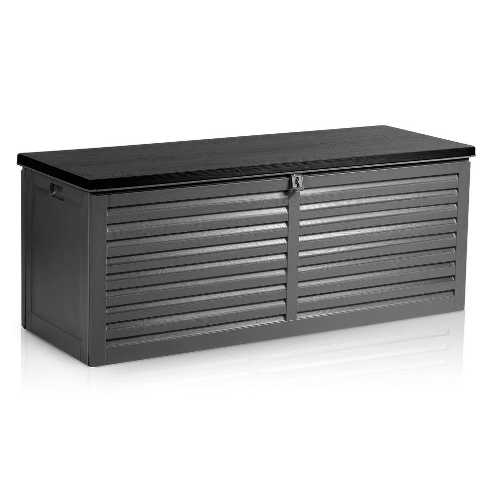 Kerti tároló 143 x 57 x 53,5 cm , 390 literes , fekete és szürke 