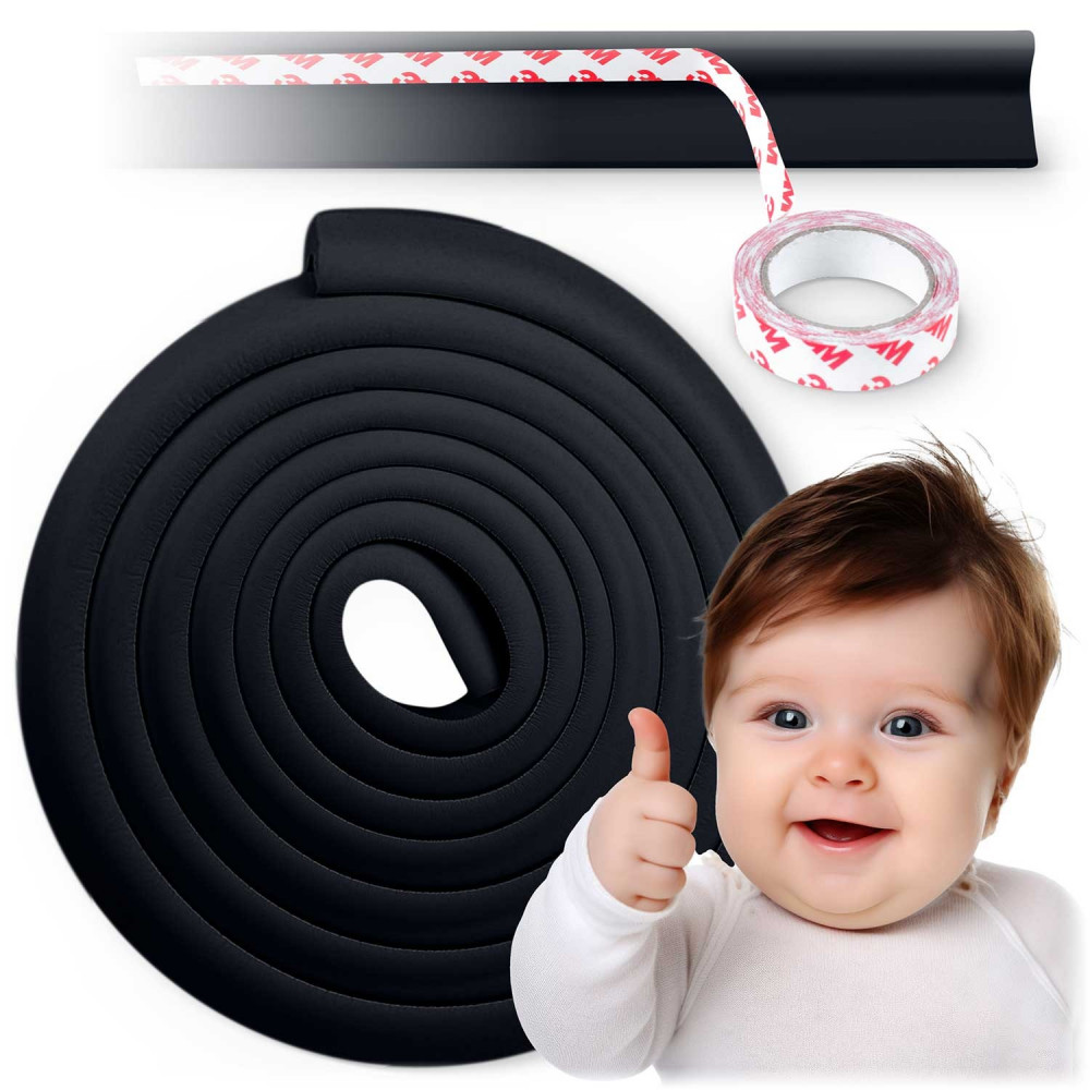 Öntapadós baba biztonsági élvédő szalag Ricokids 798711 fekete 6 m