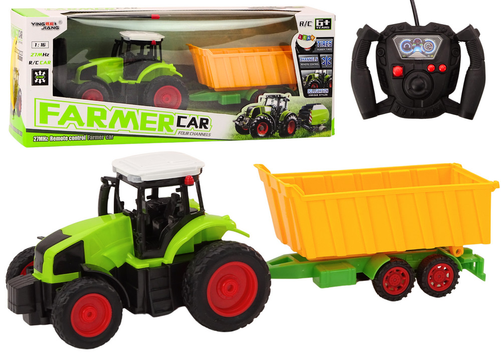 Távirányítós traktor pótkocsival RC 1:16 Green Remote Control