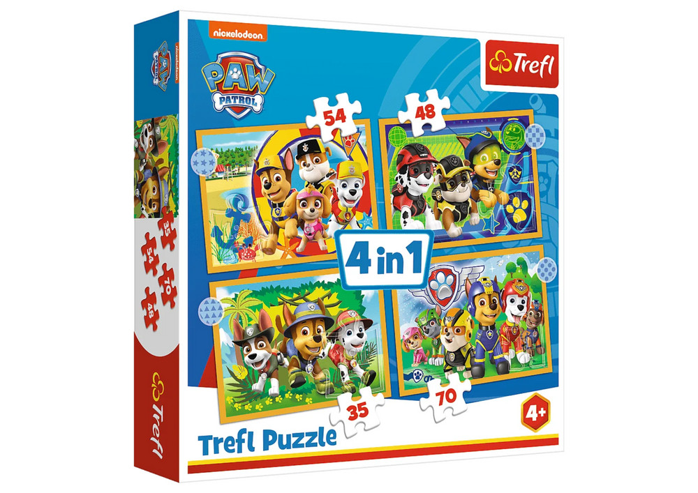 4 az 1-ben Puzzle Holiday Paw Patrol Trefl 34395