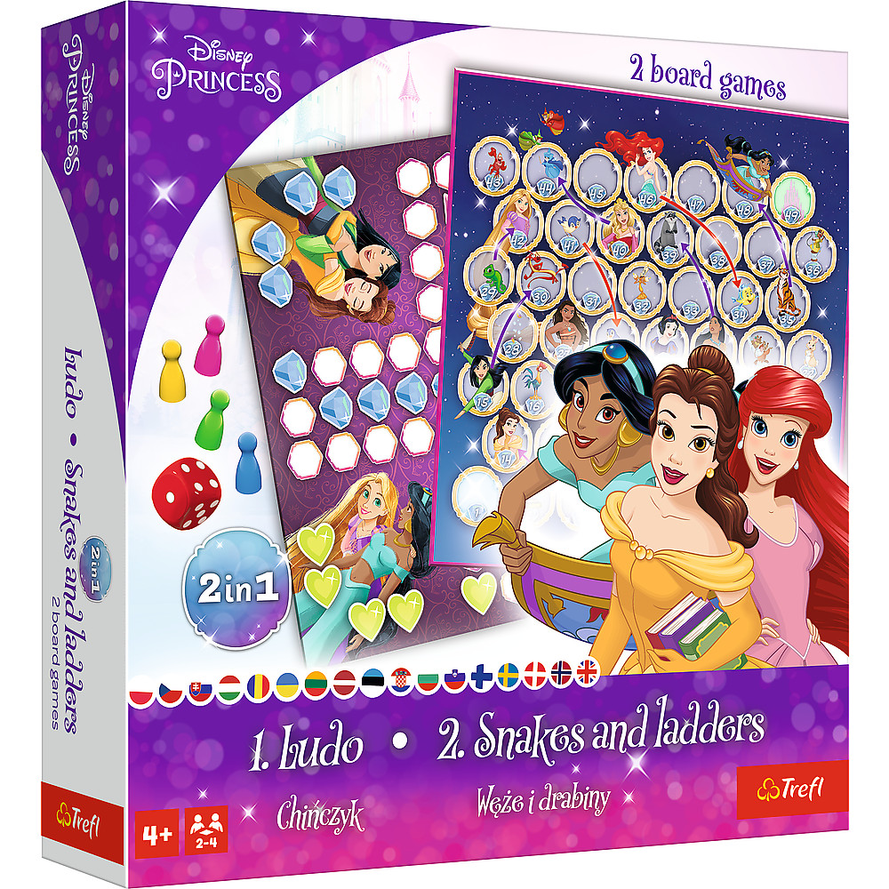 Játék 2in1 Kínai férfi / Kígyók és létrák - Hercegnő Disney Hercegnők Trefl 02418