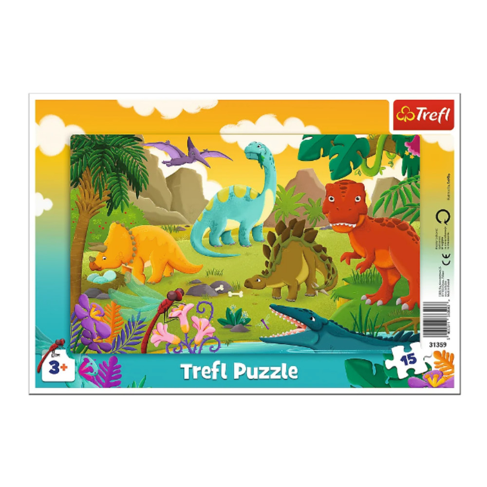 Rejtvény – 15 keretes rejtvény – Dinoszauruszok – Trefl 31359