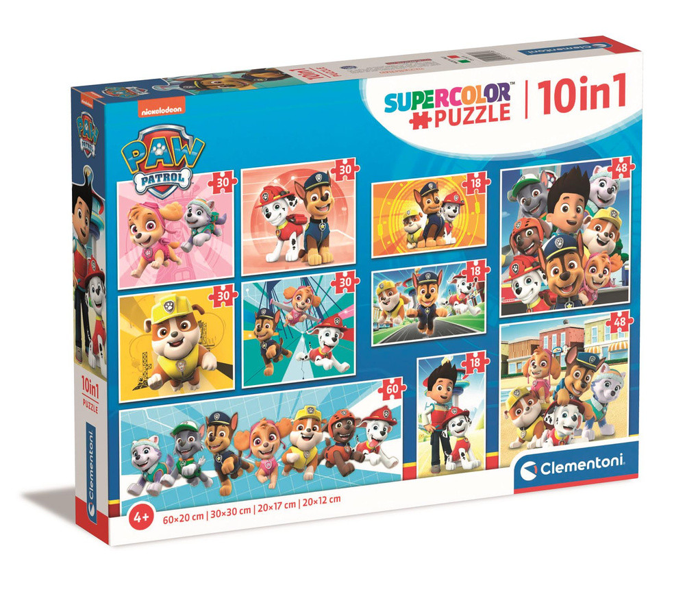 Puzzle 10-in-1 Super Color PAW Patrol Clementoni 20270