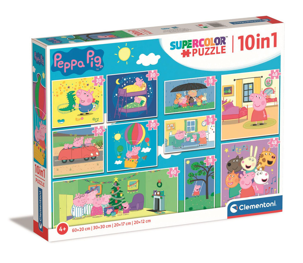 Clementoni 20271 10 az 1-ben Super Color Peppa malac puzzle