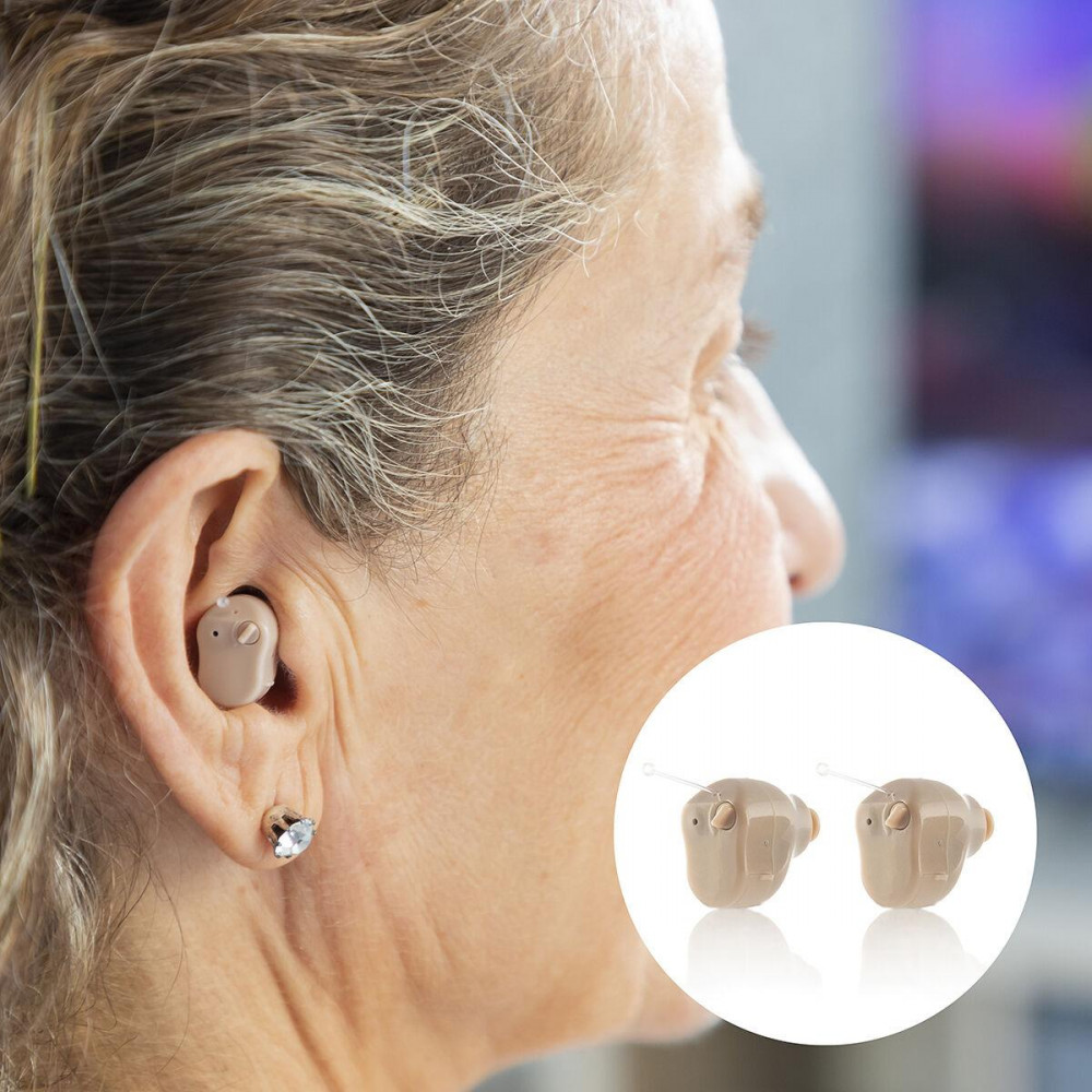 Fülbe helyezhető hangerősítő tartozékokkal Hearzy InnovaGoods 2 egység hallókészülék